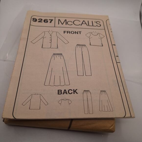 1998 MCCALL'S PATTERN 9267 MISSES JACKET, TOP, PANTS, SKIRT SIZE 16 - 20 - Picture 5 of 10